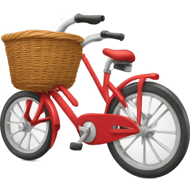 red bycycle with basket emoji