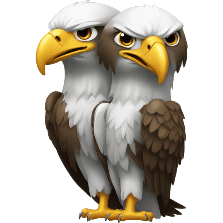 an eagle with two heads on its back emoji