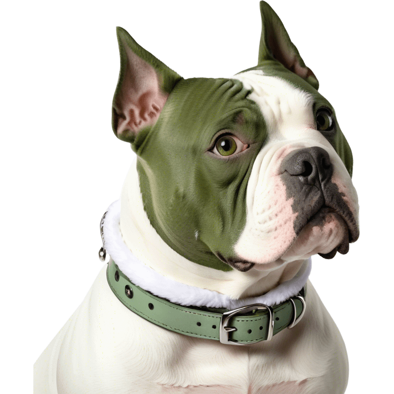 American bully white with grey patch over eye emoji