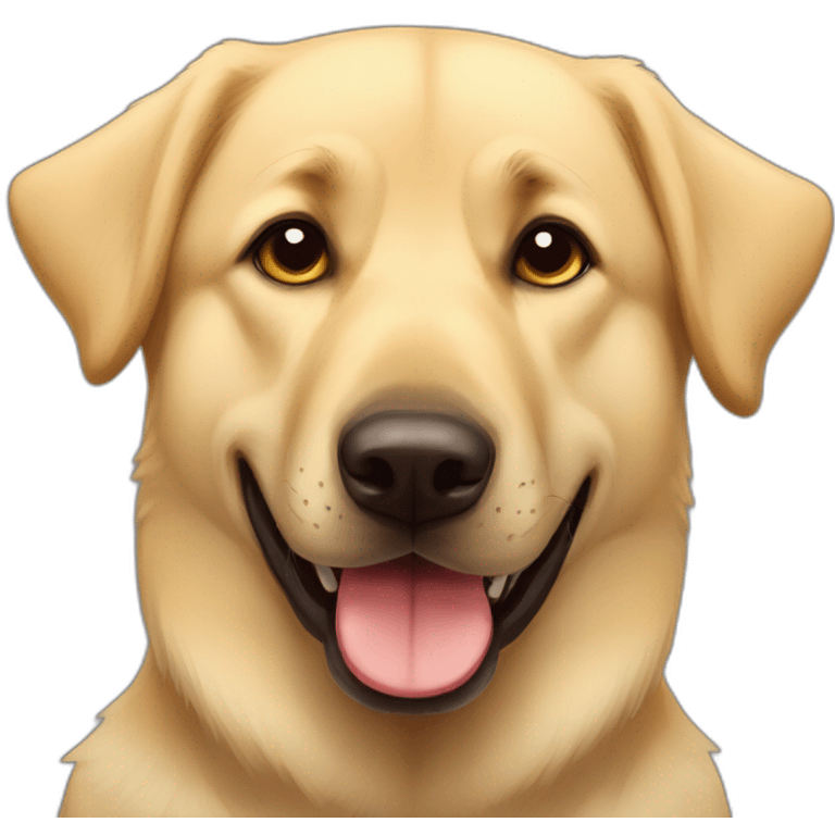 Light yellow lab German shepherd mutt chubby emoji