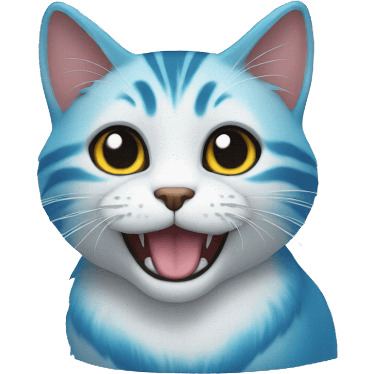 Gato azul riendose emoji