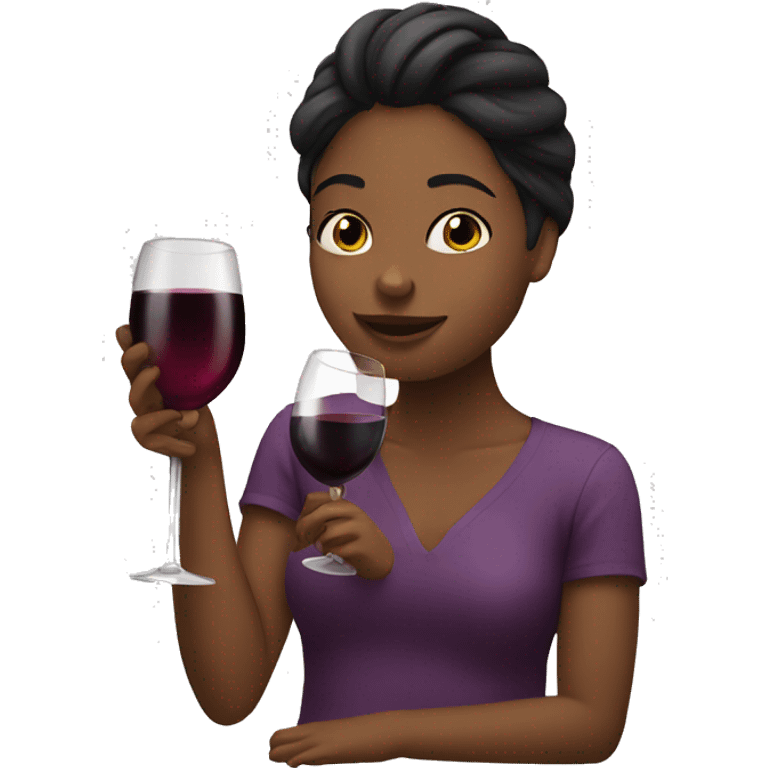 girl drinking wine emoji