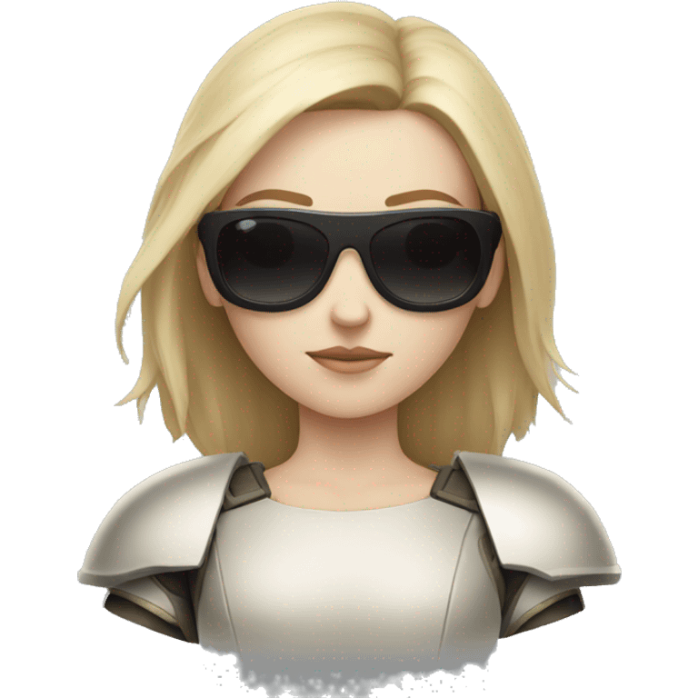 Pale-skinned Girl warrior with dark sunglasses emoji