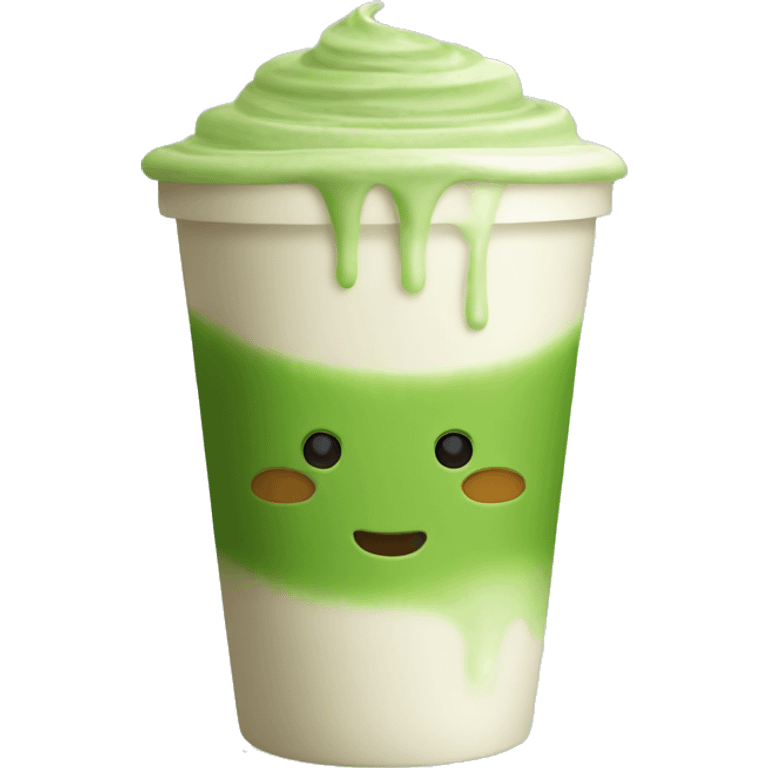 Matcha latte in a plastic cup  emoji