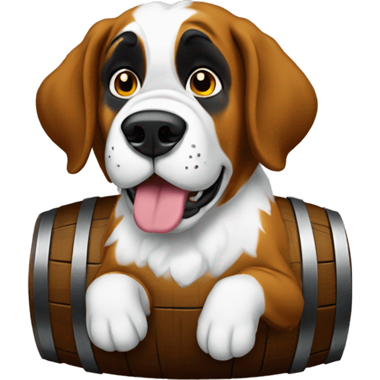 St Bernard with whiskey barrel emoji