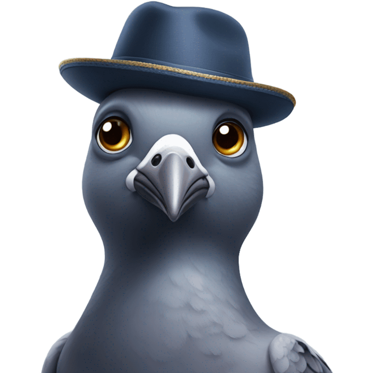 Pigeon with a hat emoji