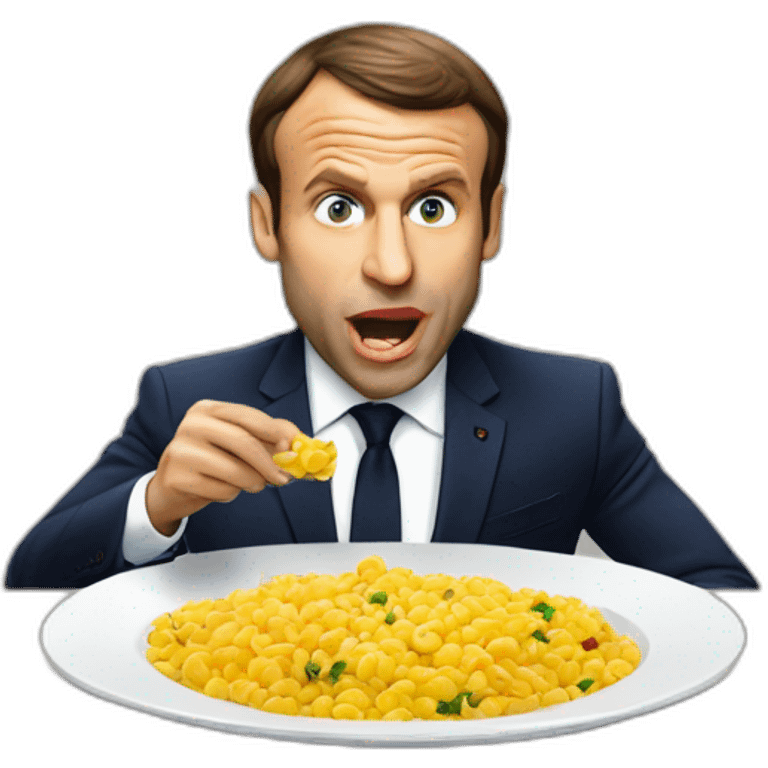 Macron qui mange emoji