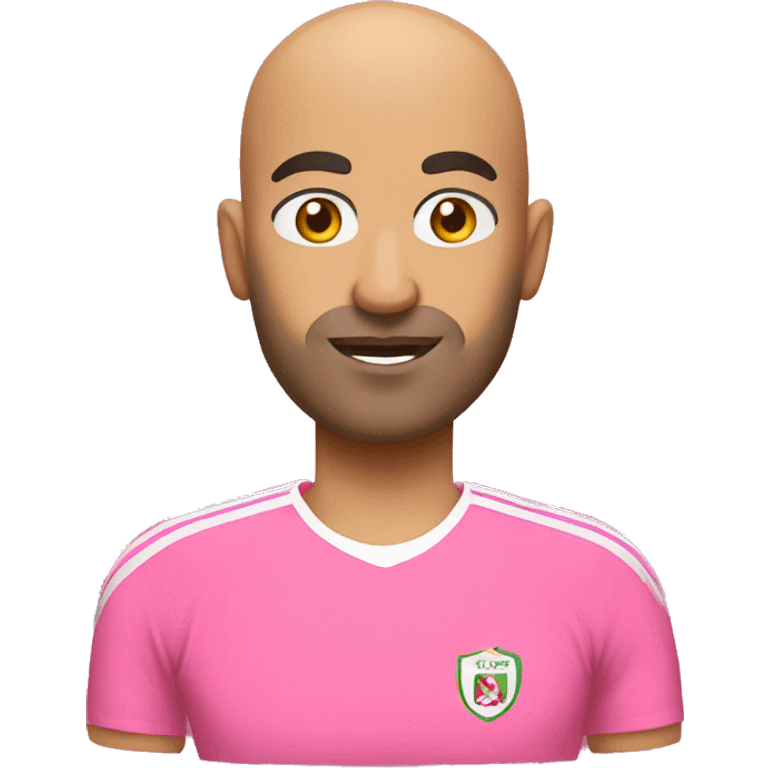 a bald agile coach from liban with pink tshirt emoji