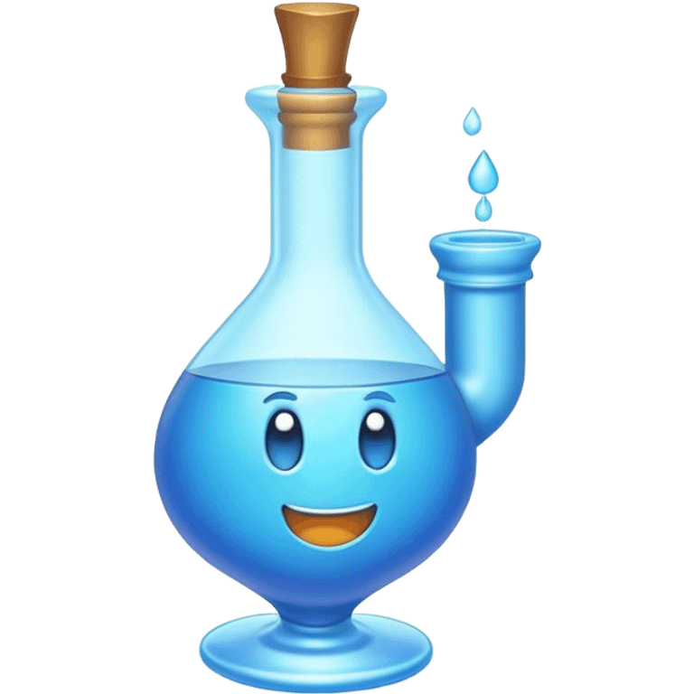 Clash of Clans aesthetic: Cinematic Playful Pixel 3D blue mana Potion Emoji, rendered in a 3D vector-style similar to standard emojis with minimal shading and bold, simplified shapes. A compact, distinct form with signature details, softly glowing with a pixelated adventure charm. Simplified yet unmistakably iconic, highly detailed and consistent, glowing with a soft radiance and high shine. Stylized with a touch of classic pixel-art charm and a soft glowing outline, capturing the essence of a beloved gaming relic with a friendly, playful manner! emoji