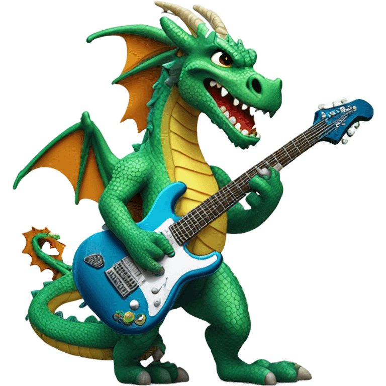 Dragon with electric guitar emoji