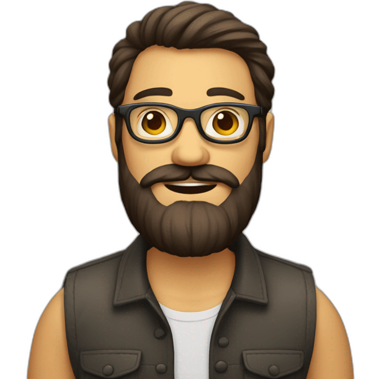 HOMBRE CON BARBA Y LENTES emoji