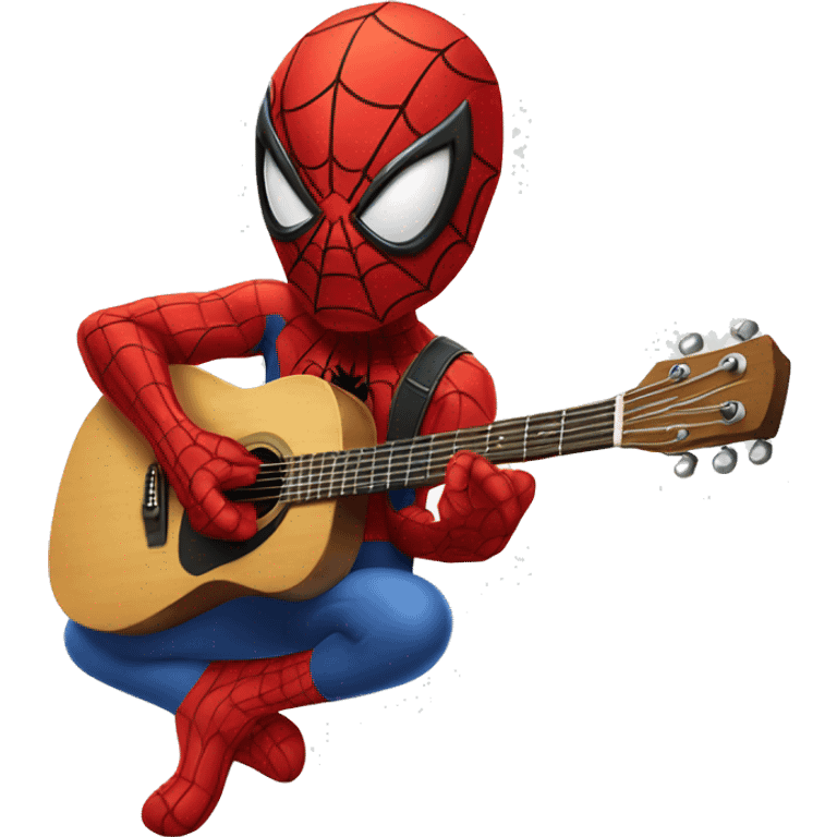 Spiderman qui fait de la guitar emoji