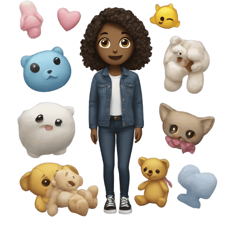 girl with plushies emoji