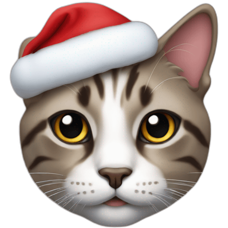 A cat in a Santa Claus costume emoji