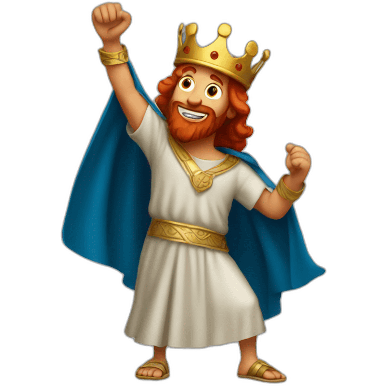 King David dancing red-haired biblical emoji