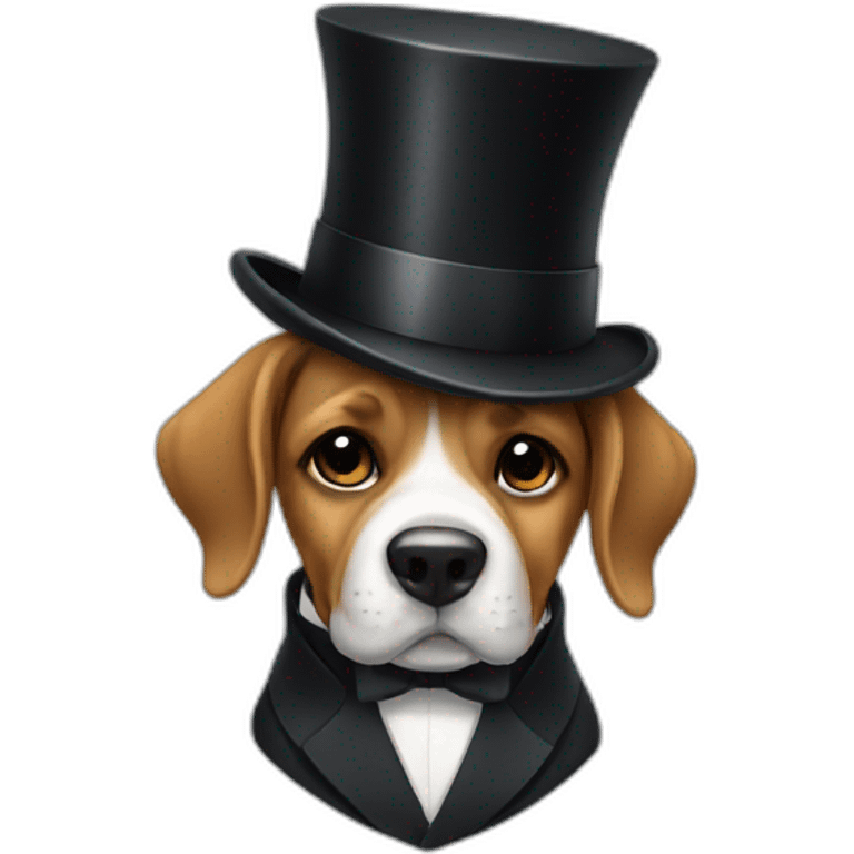 Dog wearing top hat and suit emoji