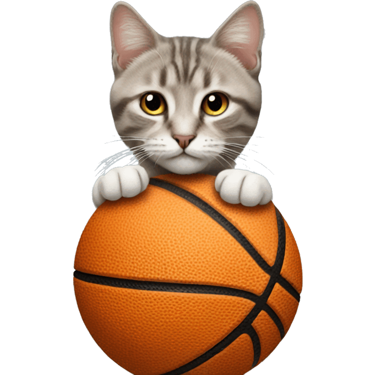 cat with a basketball emoji