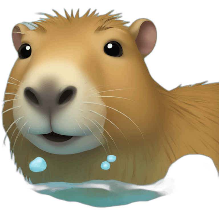 Capybara in a bath emoji