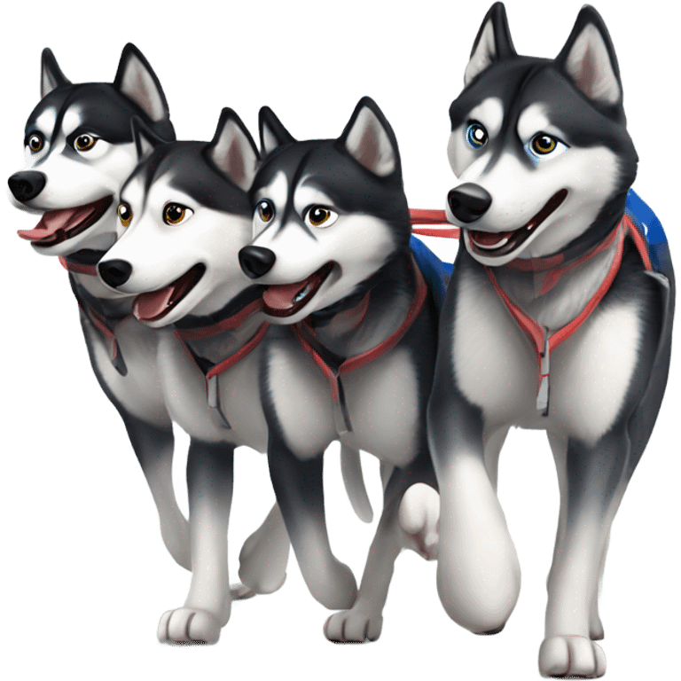 Nordic team huskies dog sled emoji