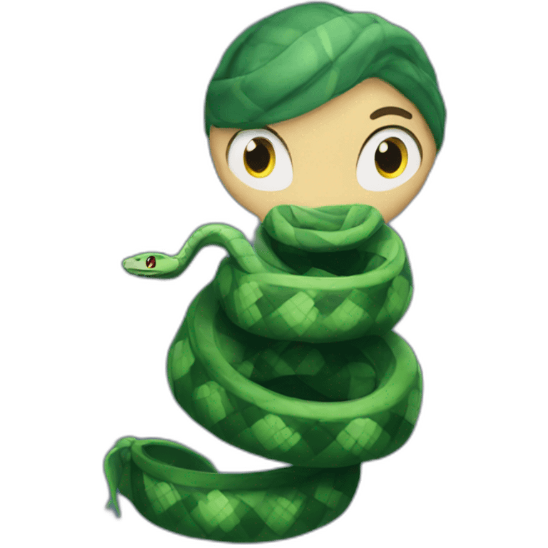 snake wearing a slytherin scarf hogwarts emoji