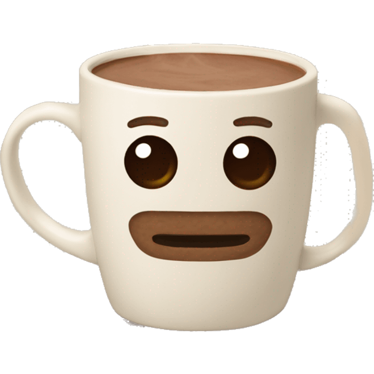 Hot chocolate on a beige mug emoji