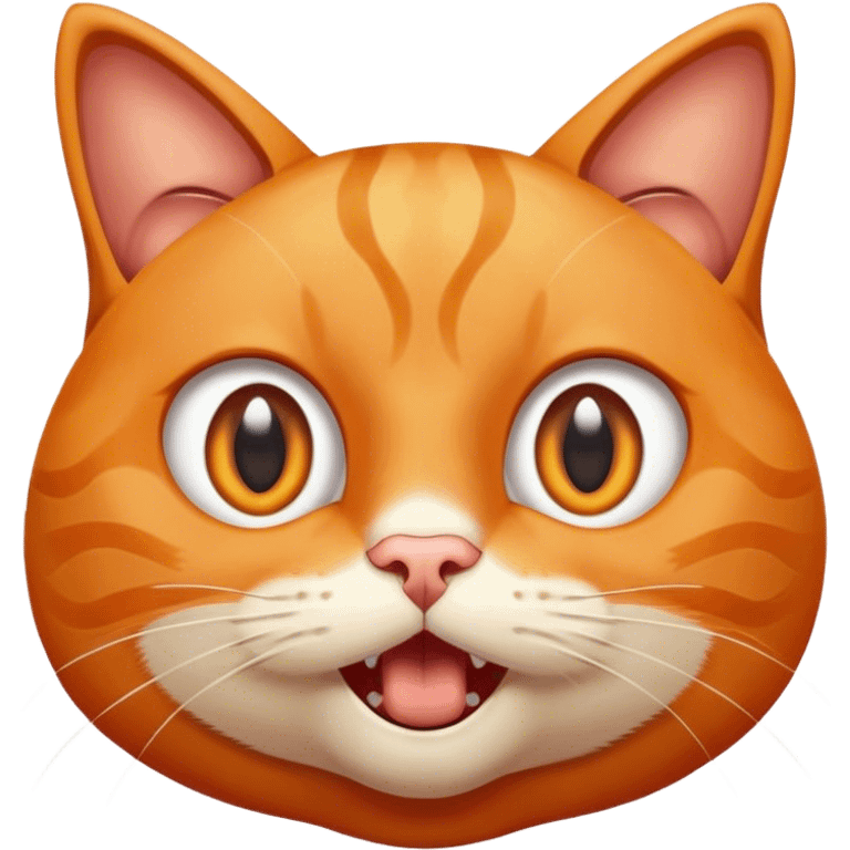 Orange cat wide eyes open mouth looks stunned emoji