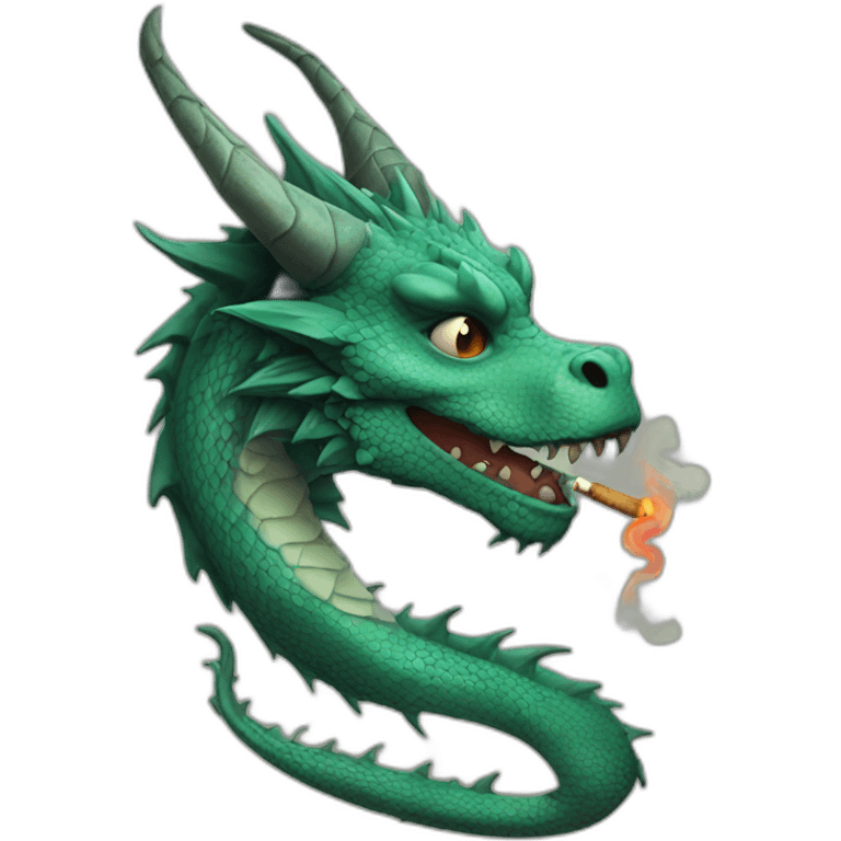 Dragon smoking with tattoos and piercings  emoji