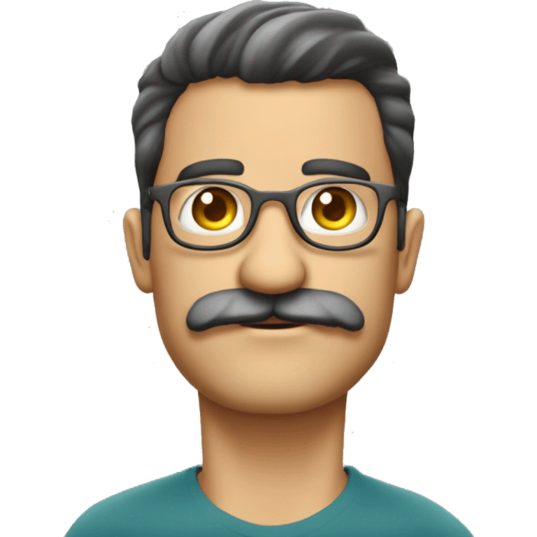 informatico moreno GORDO con lentes SIN BIGOTE emoji