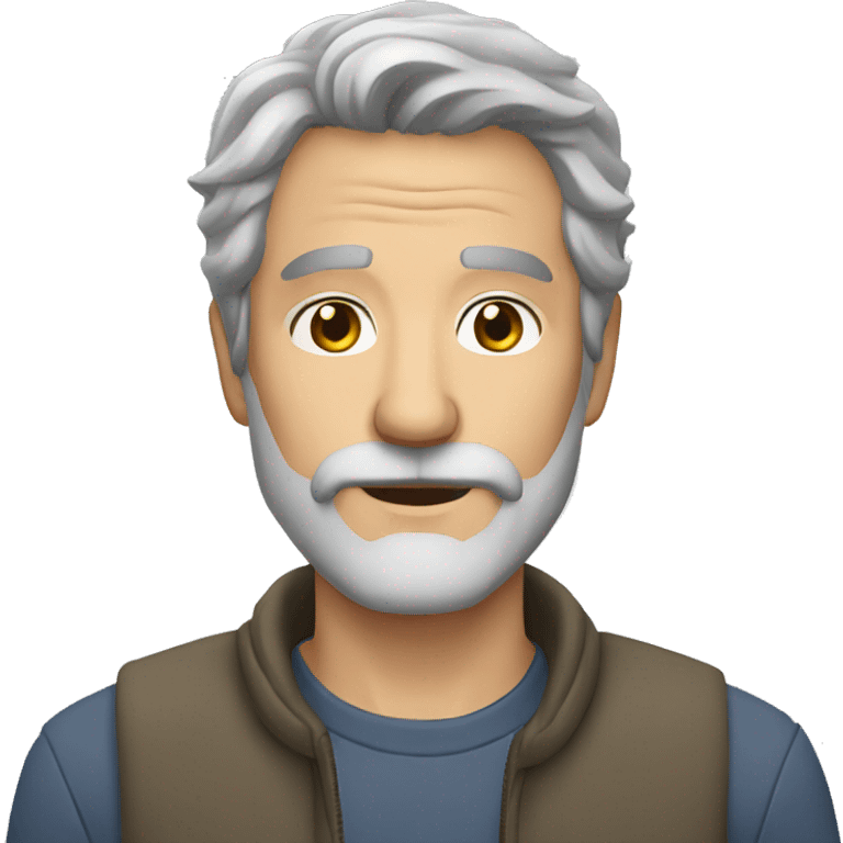 middle aged man grey hair grey beard emoji