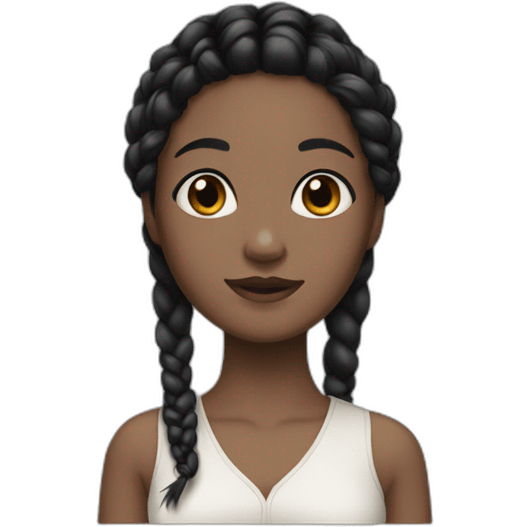 a girl with black braid and very beautiful black eyes emoji