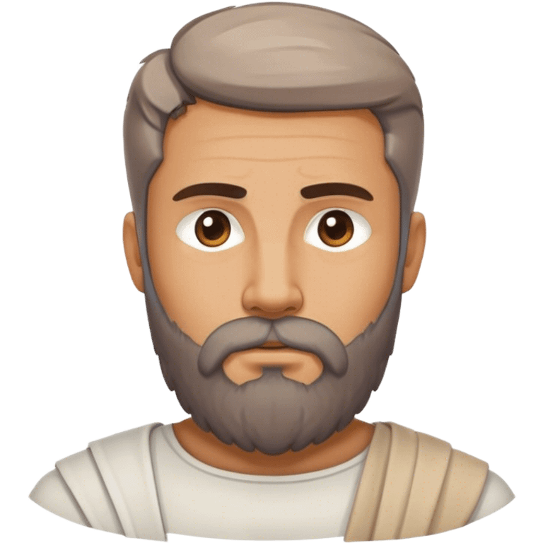 Stoic man with beard and fade hair emoji