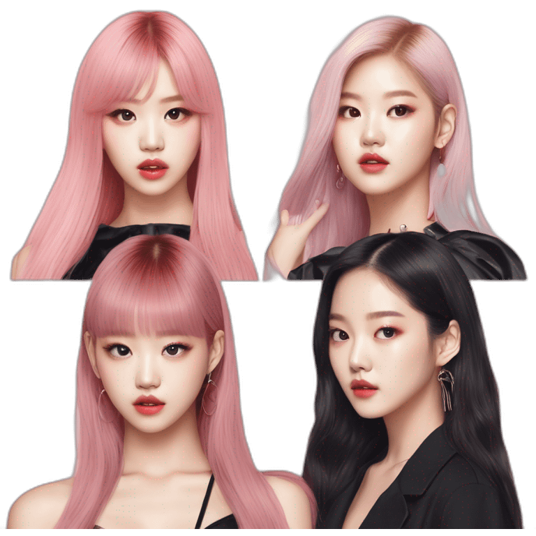 blackpink-lisa-rosé-jennie-jisoo-four asian girls emoji