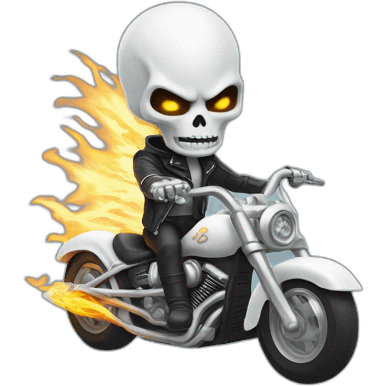 white alien ghost rider emoji