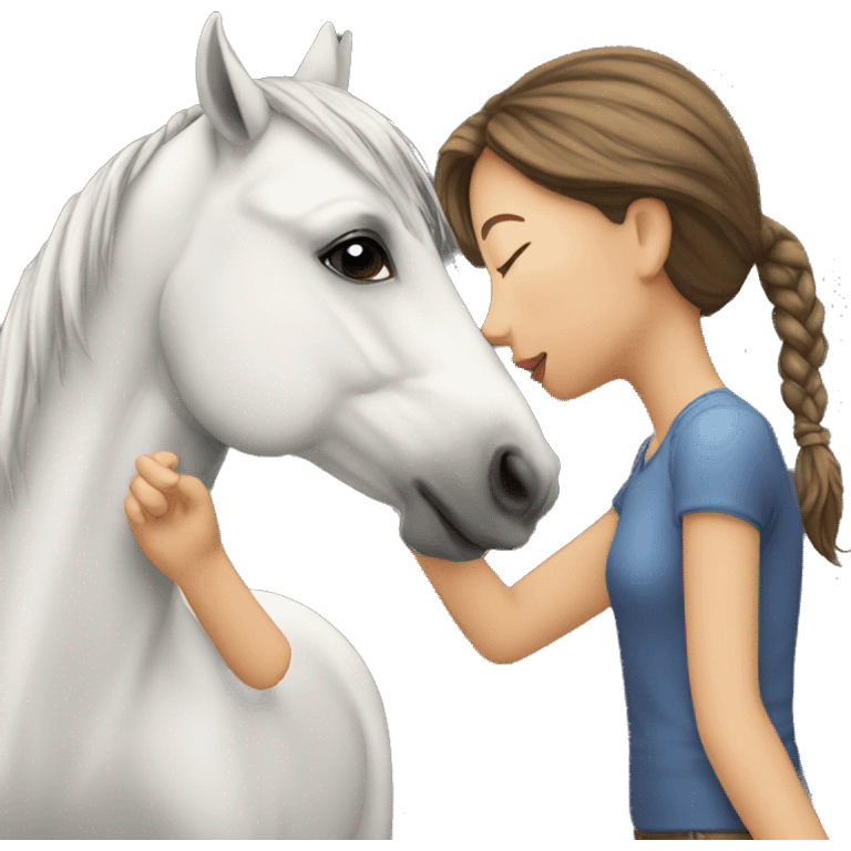 Girl kissing a horse emoji