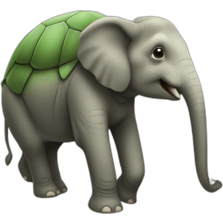 Une tortue sur un elephant emoji