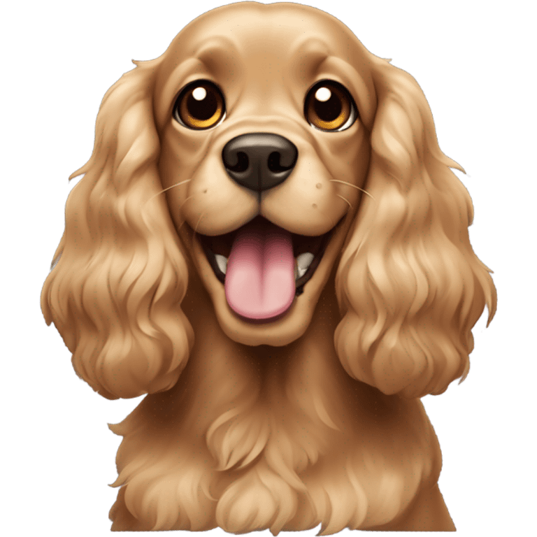 Tan cocker spaniel with fangs emoji