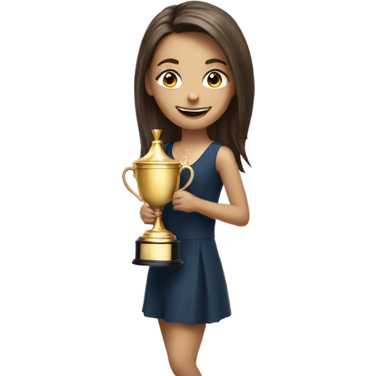 girl with smile and Melbourne cup trophy emoji