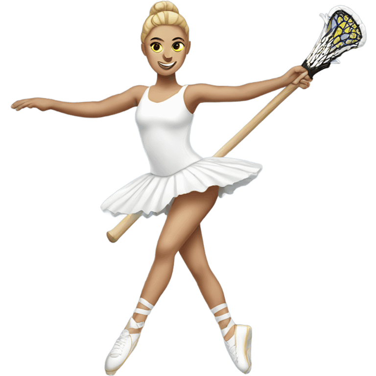 White Ballerina playing lacrosse emoji