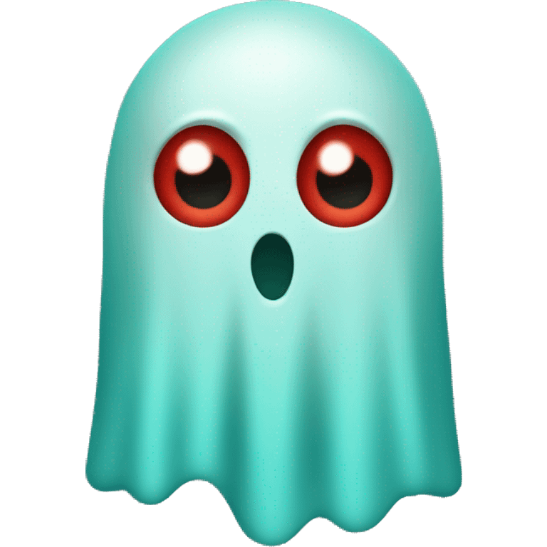 teal ghost wth hornsand red eyes emoji