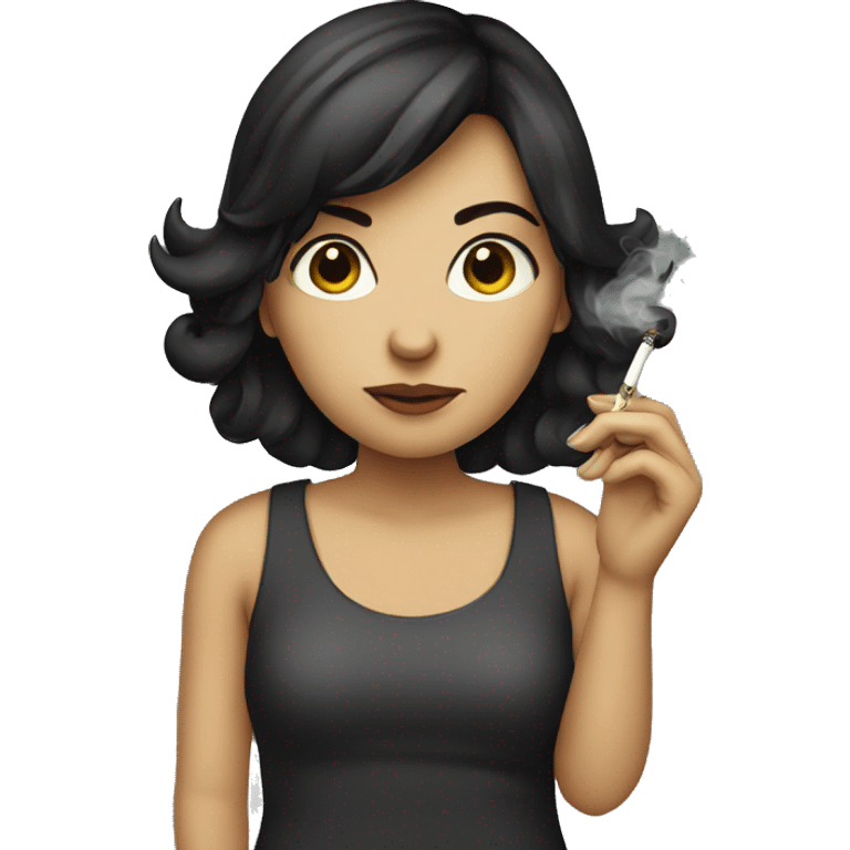 dark haired girl smoking cigarette  emoji