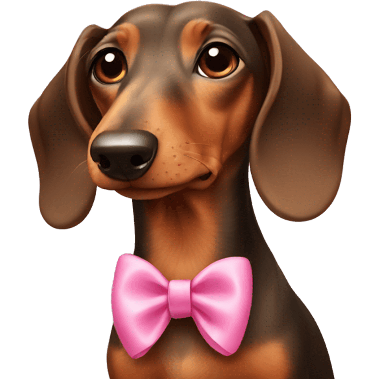 a dachshund with a pink bow  emoji