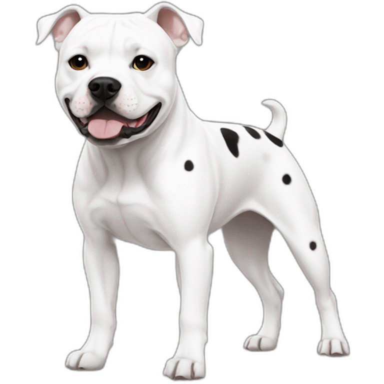 white staffordshire terrier with black spot emoji