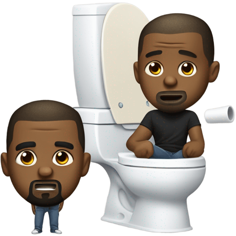 Kanye West with skibidi toilet emoji