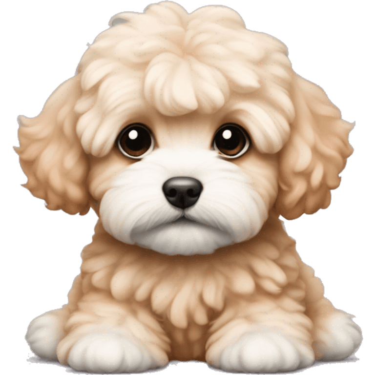 Fluffy apricot maltipoo puppy emoji