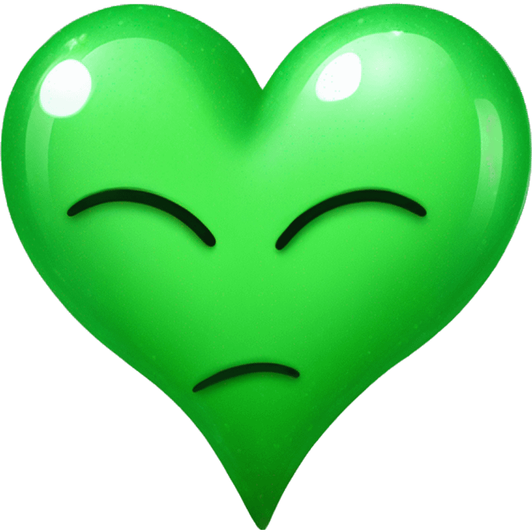 corazón verde con brillos  emoji