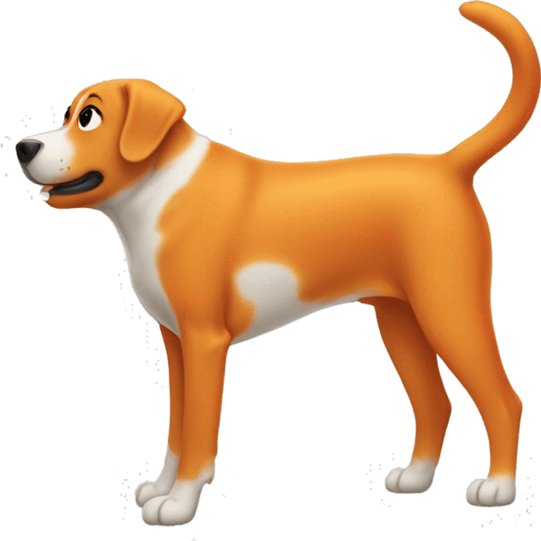 Orange dog with white farting emoji