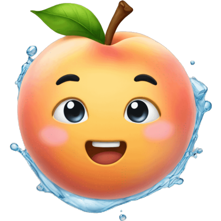 Peach with water emoji