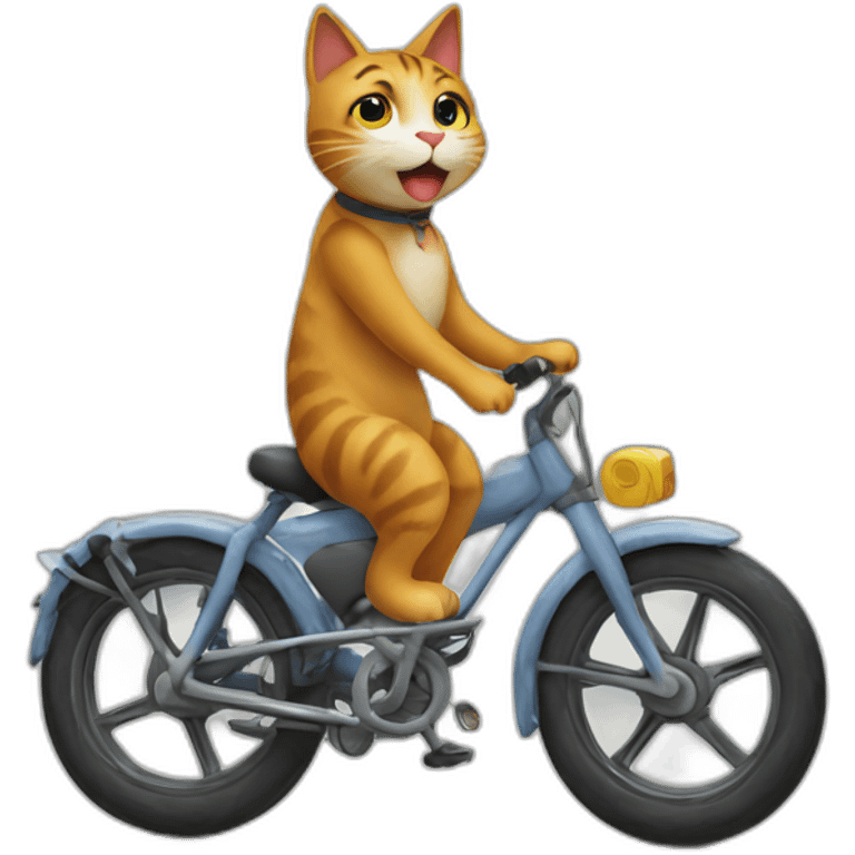 a cat on a bike emoji