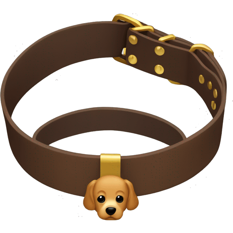 Brown dog collar with golden closure  emoji