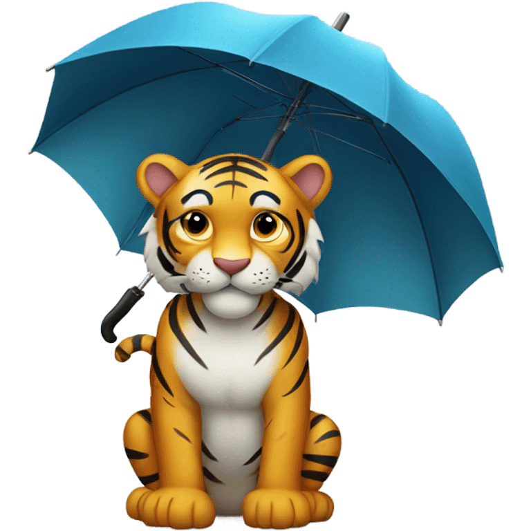 Tiger with umbrella  emoji